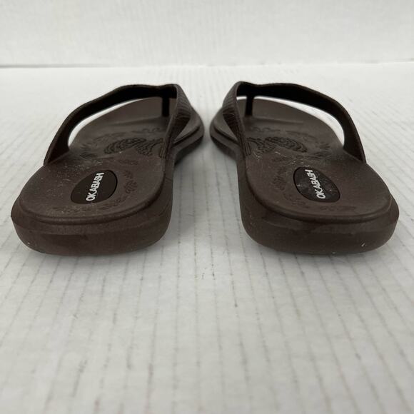 Oka B Okabashi Elle Brown Thong SlipOn Slides Flip Flop Sandal M (7-7.5) - Picture 6 of 10